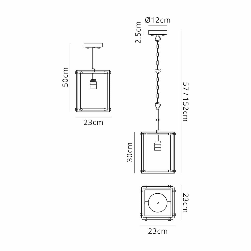NL85789 Dalmer 1 Light Pendant Matt Black Chrome