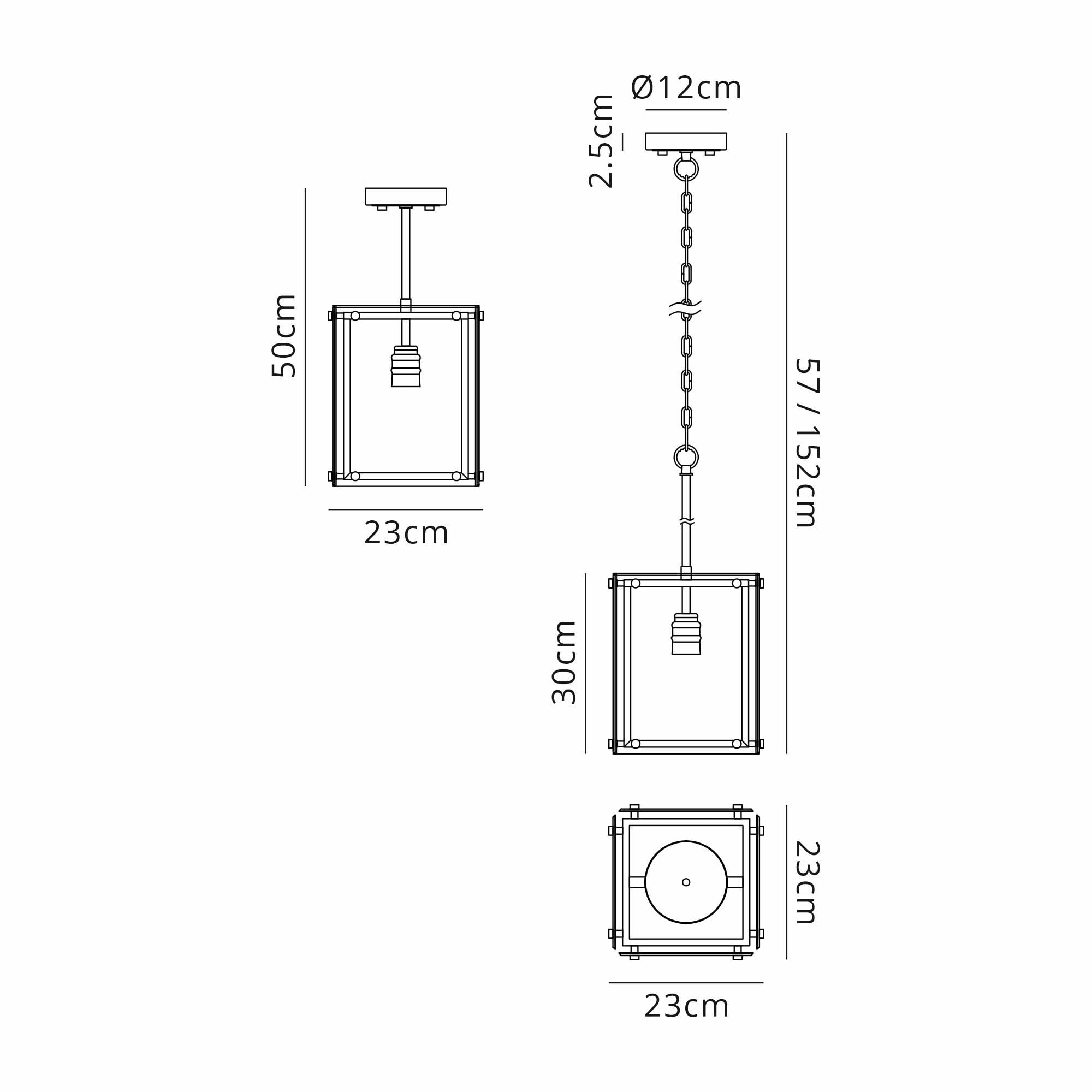 NL85789 Dalmer 1 Light Pendant Matt Black Chrome
