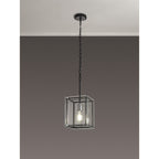NL85789 Dalmer 1 Light Pendant Matt Black Chrome