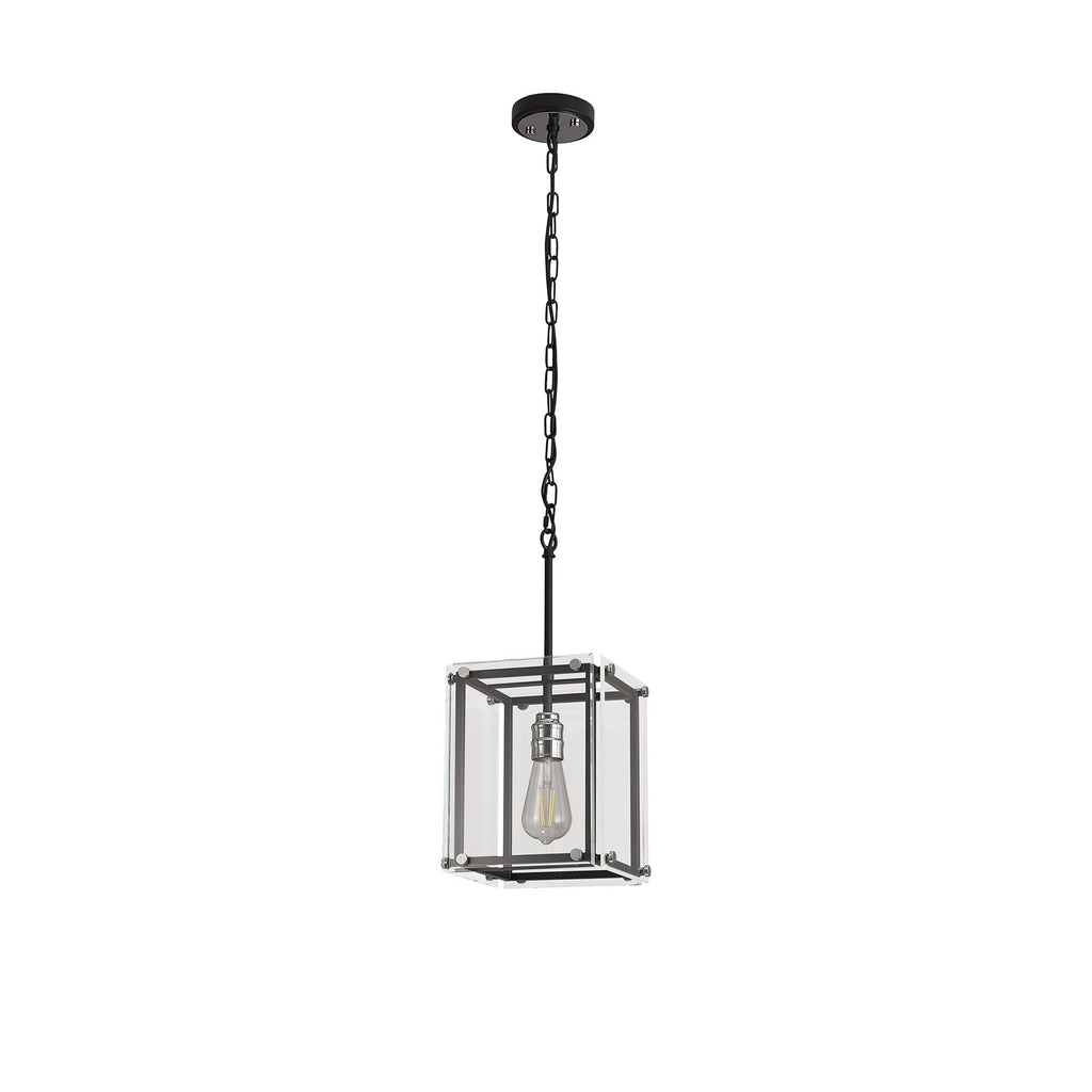 NL85789 Dalmer 1 Light Pendant Matt Black Chrome