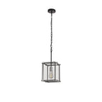 NL85789 Dalmer 1 Light Pendant Matt Black Chrome