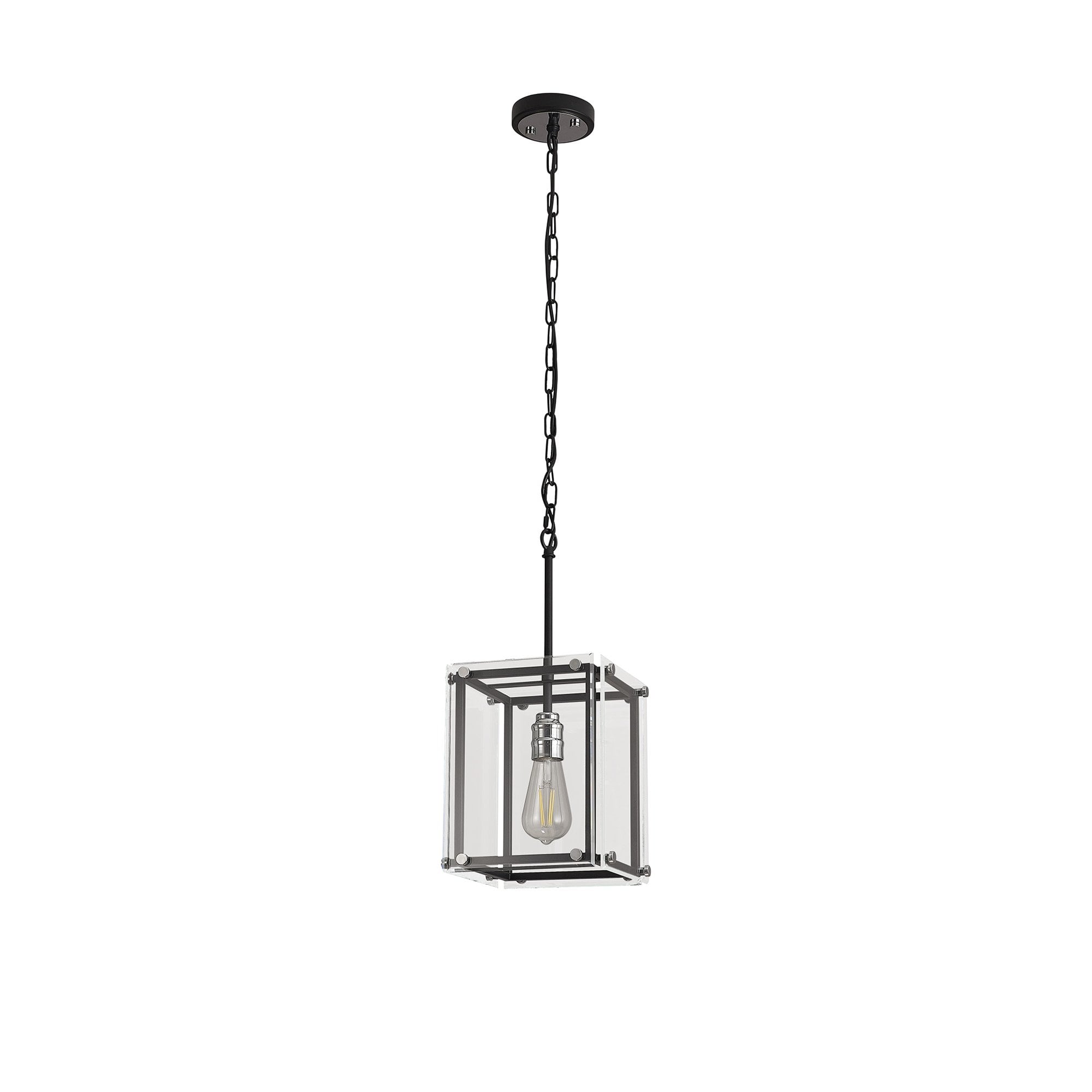 NL85789 Dalmer 1 Light Pendant Matt Black Chrome