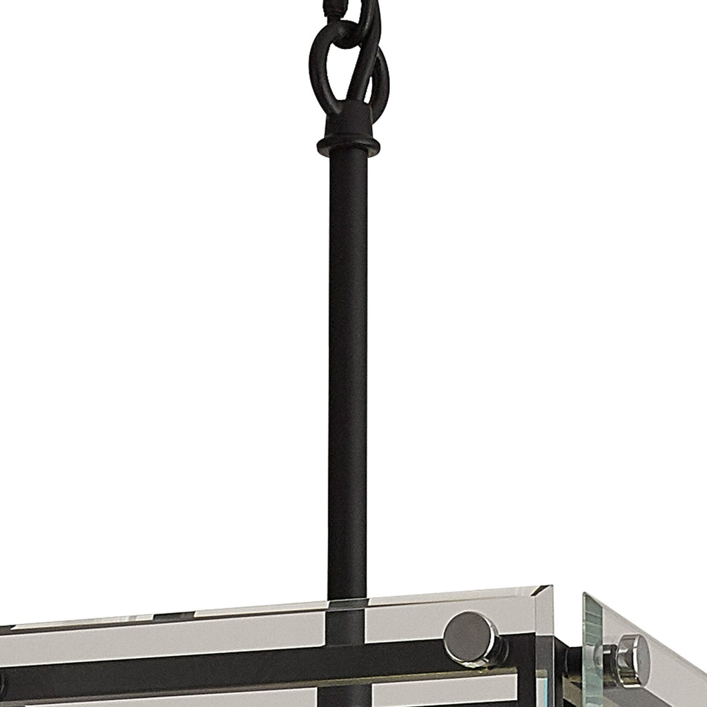 NL85789 Dalmer 1 Light Pendant Matt Black Chrome