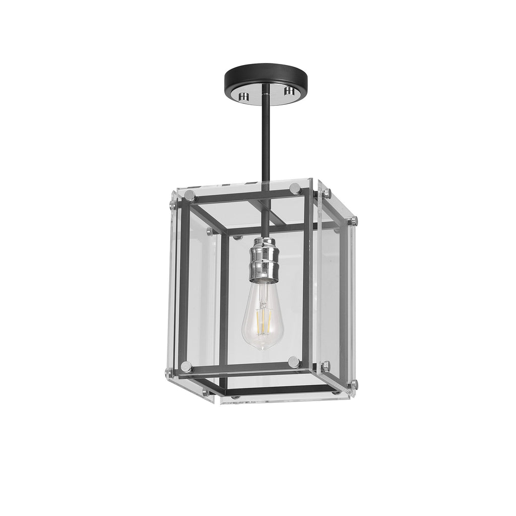 NL85789 Dalmer 1 Light Pendant Matt Black Chrome