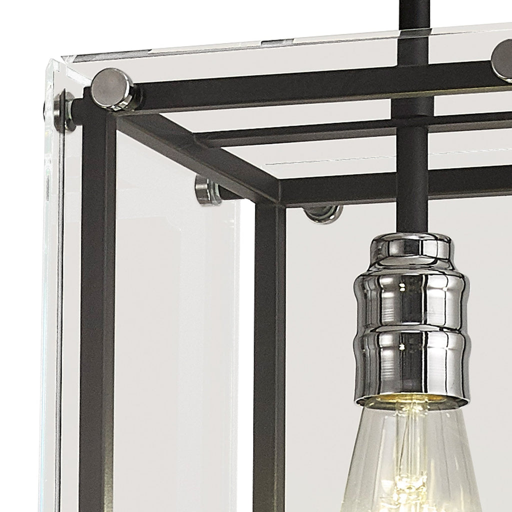 NL85789 Dalmer 1 Light Pendant Matt Black Chrome
