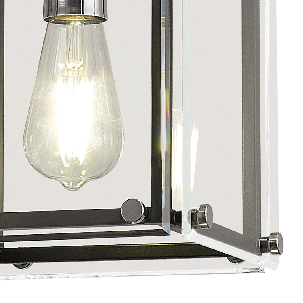 NL85789 Dalmer 1 Light Pendant Matt Black Chrome