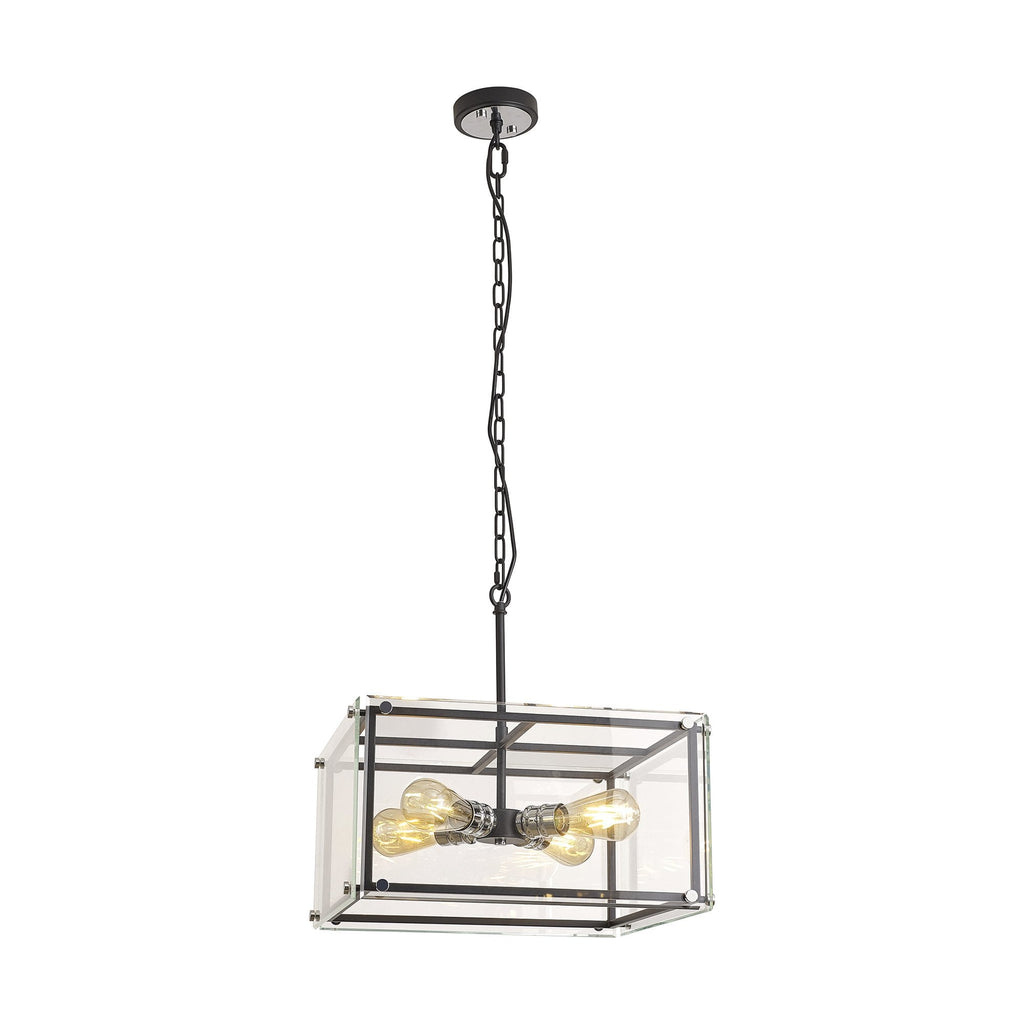 NL85799 Dalmer 4 Light Pendant Matt Black Chrome