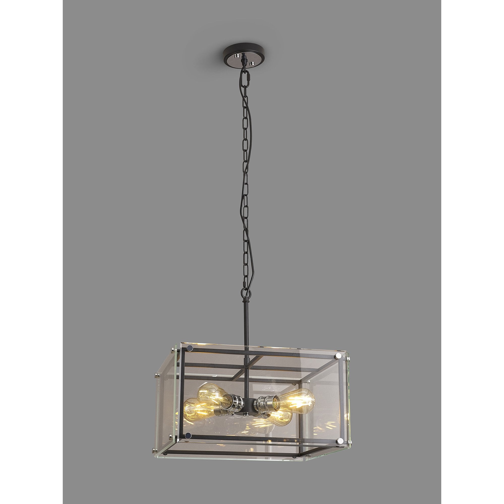 NL85799 Dalmer 4 Light Pendant Matt Black Chrome