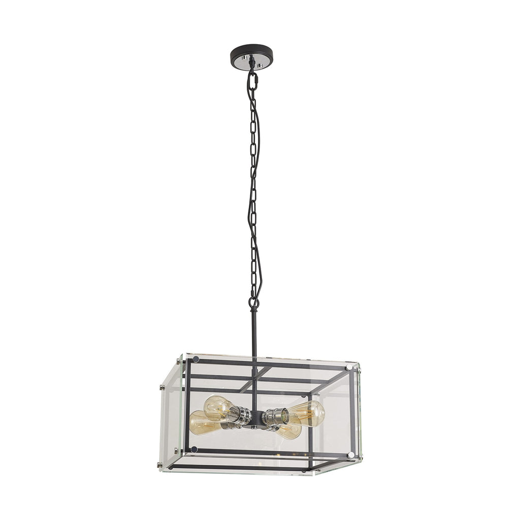NL85799 Dalmer 4 Light Pendant Matt Black Chrome