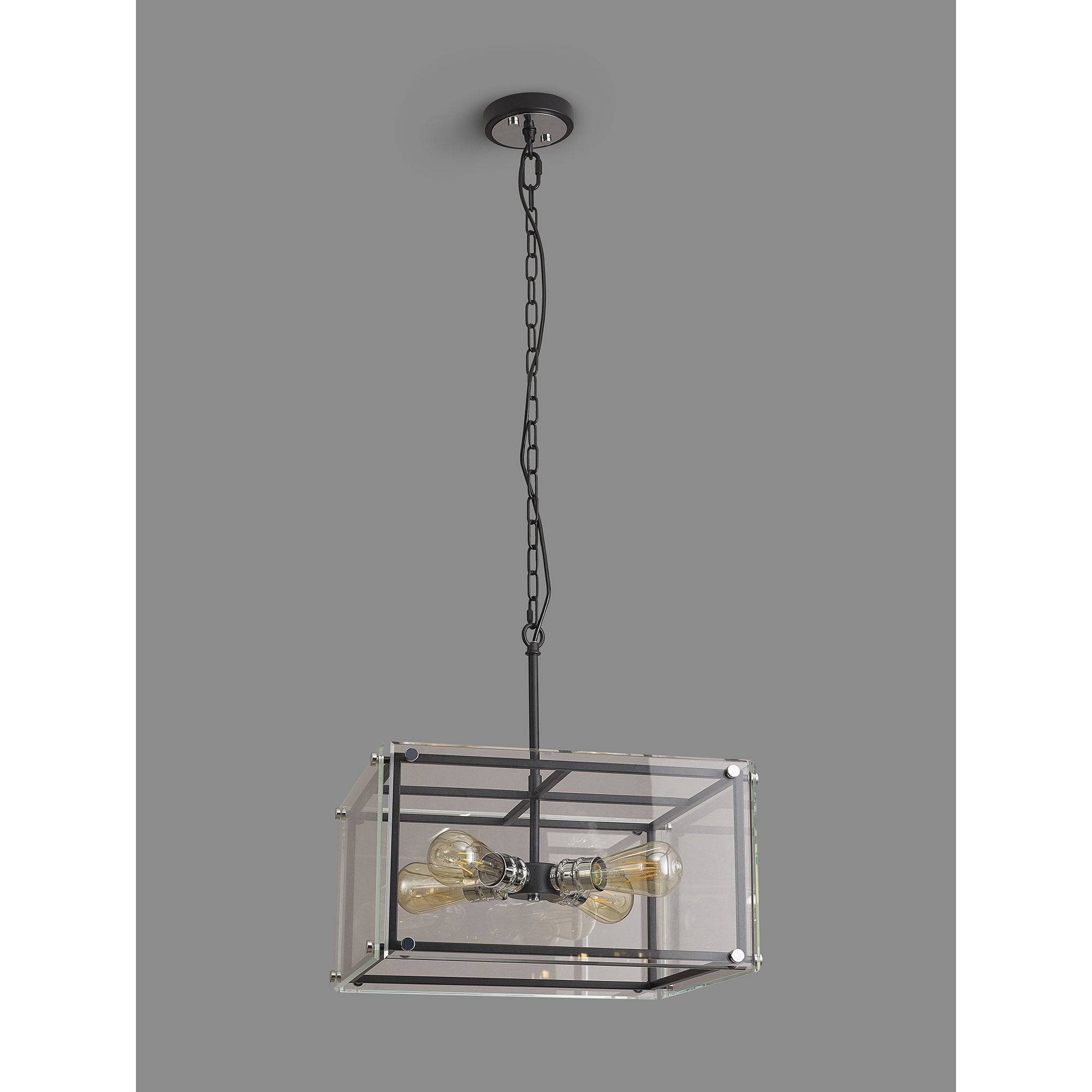 NL85799 Dalmer 4 Light Pendant Matt Black Chrome