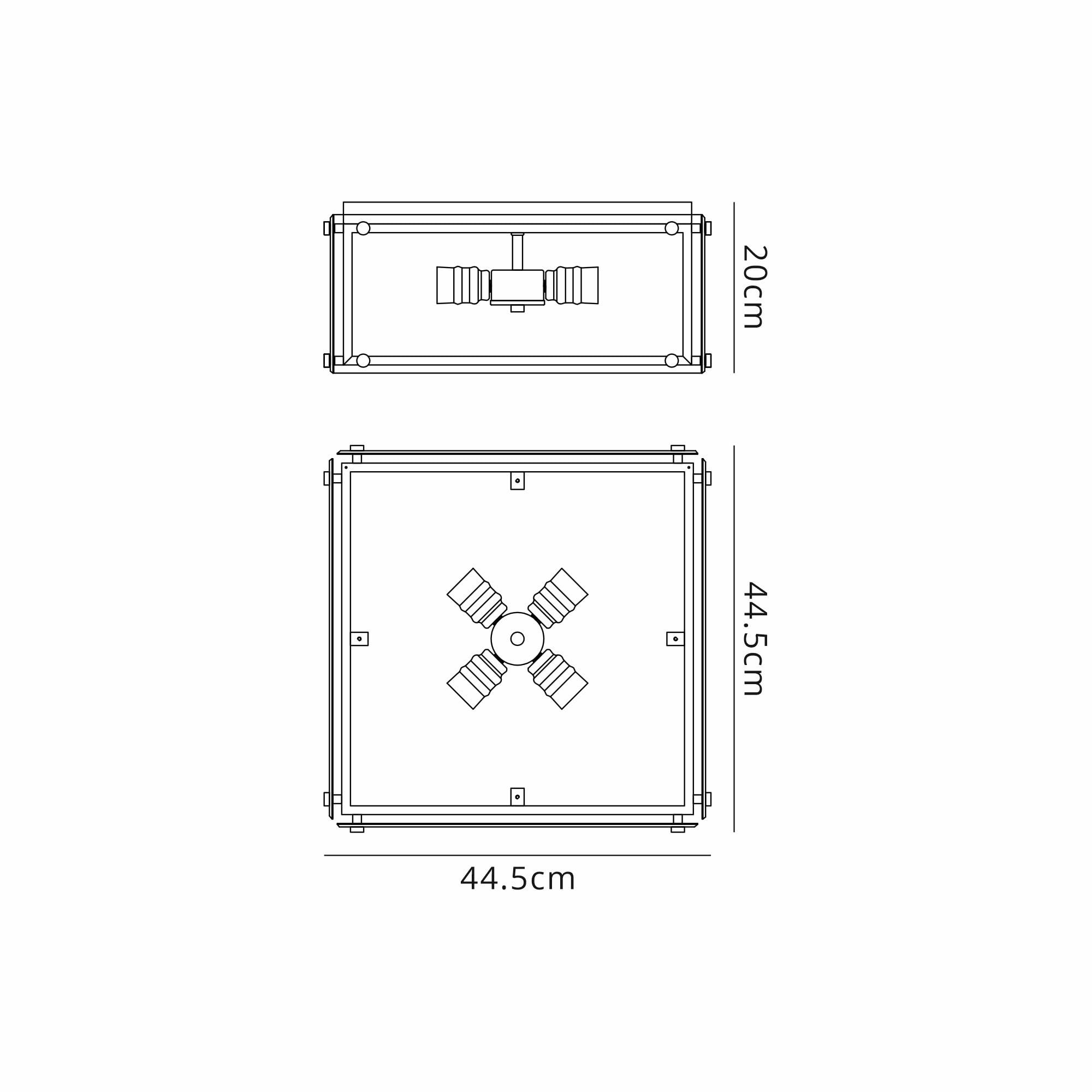 NL85809 Dalmer 4 Light Flush Ceiling Light Matt Black Chrome