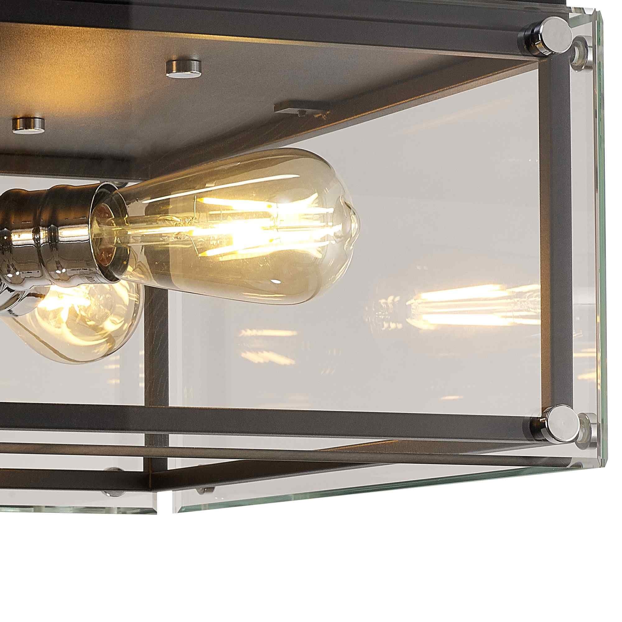NL85809 Dalmer 4 Light Flush Ceiling Light Matt Black Chrome