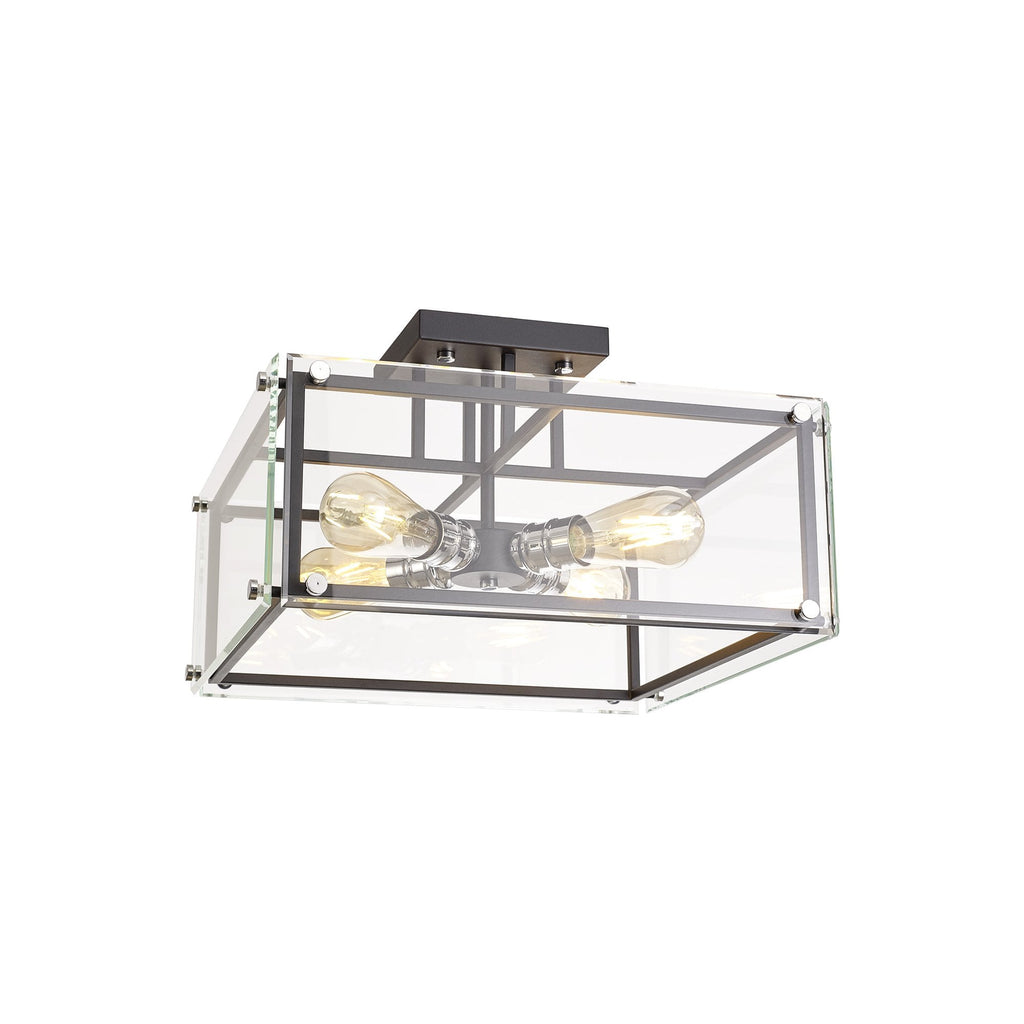 NL85819 Dalmer 4 Light Ceiling Light Matt Black Chrome