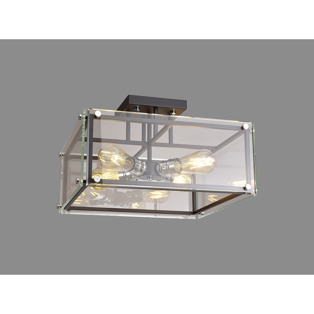 NL85819 Dalmer 4 Light Ceiling Light Matt Black Chrome
