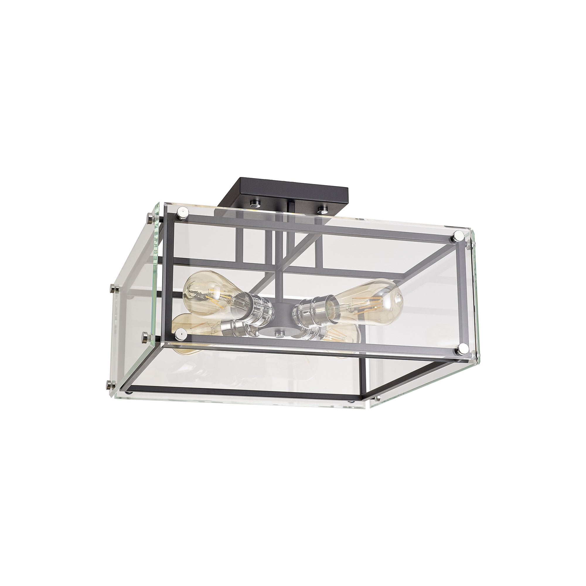 NL85819 Dalmer 4 Light Ceiling Light Matt Black Chrome