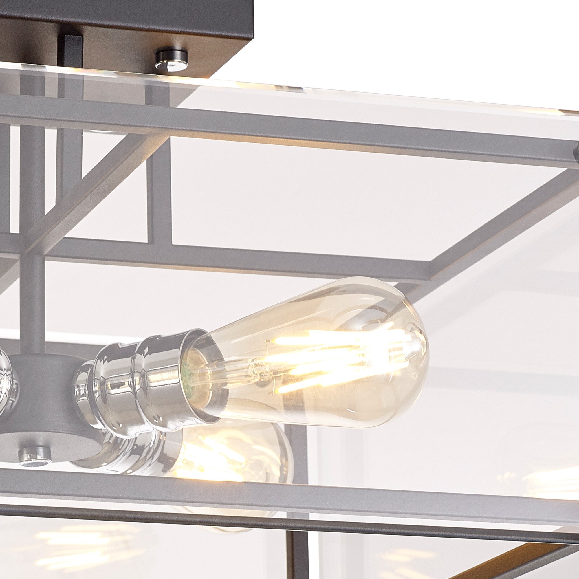 NL85819 Dalmer 4 Light Ceiling Light Matt Black Chrome