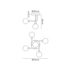NL90819 Dublin 5 Light Flush Ceiling Light Graphite Satin Nickel