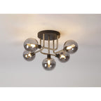 NL90819 Dublin 5 Light Flush Ceiling Light Graphite Satin Nickel