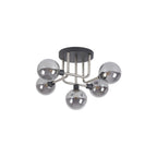 NL90819 Dublin 5 Light Flush Ceiling Light Graphite Satin Nickel