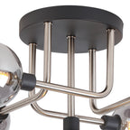 NL90819 Dublin 5 Light Flush Ceiling Light Graphite Satin Nickel