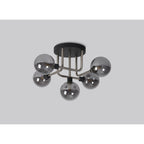 NL90819 Dublin 5 Light Flush Ceiling Light Graphite Satin Nickel