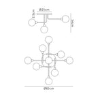 NL90829 Dublin 9 Light Flush Ceiling Light Graphite Satin Nickel