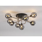 NL90829 Dublin 9 Light Flush Ceiling Light Graphite Satin Nickel
