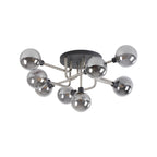 NL90829 Dublin 9 Light Flush Ceiling Light Graphite Satin Nickel