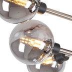 NL90829 Dublin 9 Light Flush Ceiling Light Graphite Satin Nickel
