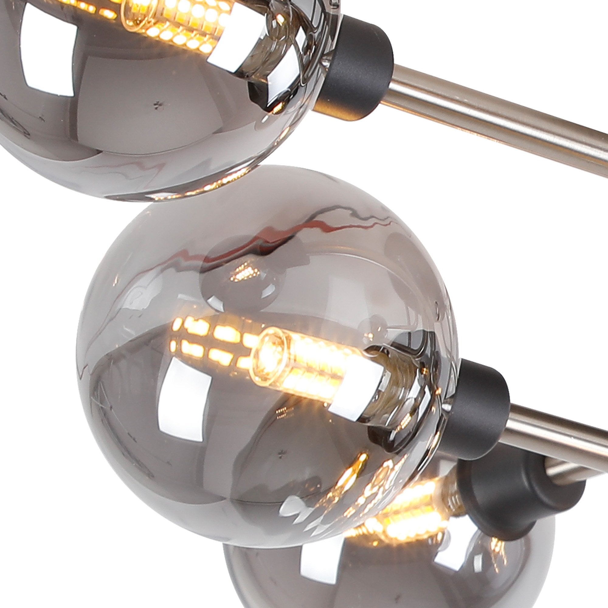 NL90829 Dublin 9 Light Flush Ceiling Light Graphite Satin Nickel