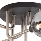 NL90829 Dublin 9 Light Flush Ceiling Light Graphite Satin Nickel