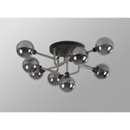NL90829 Dublin 9 Light Flush Ceiling Light Graphite Satin Nickel