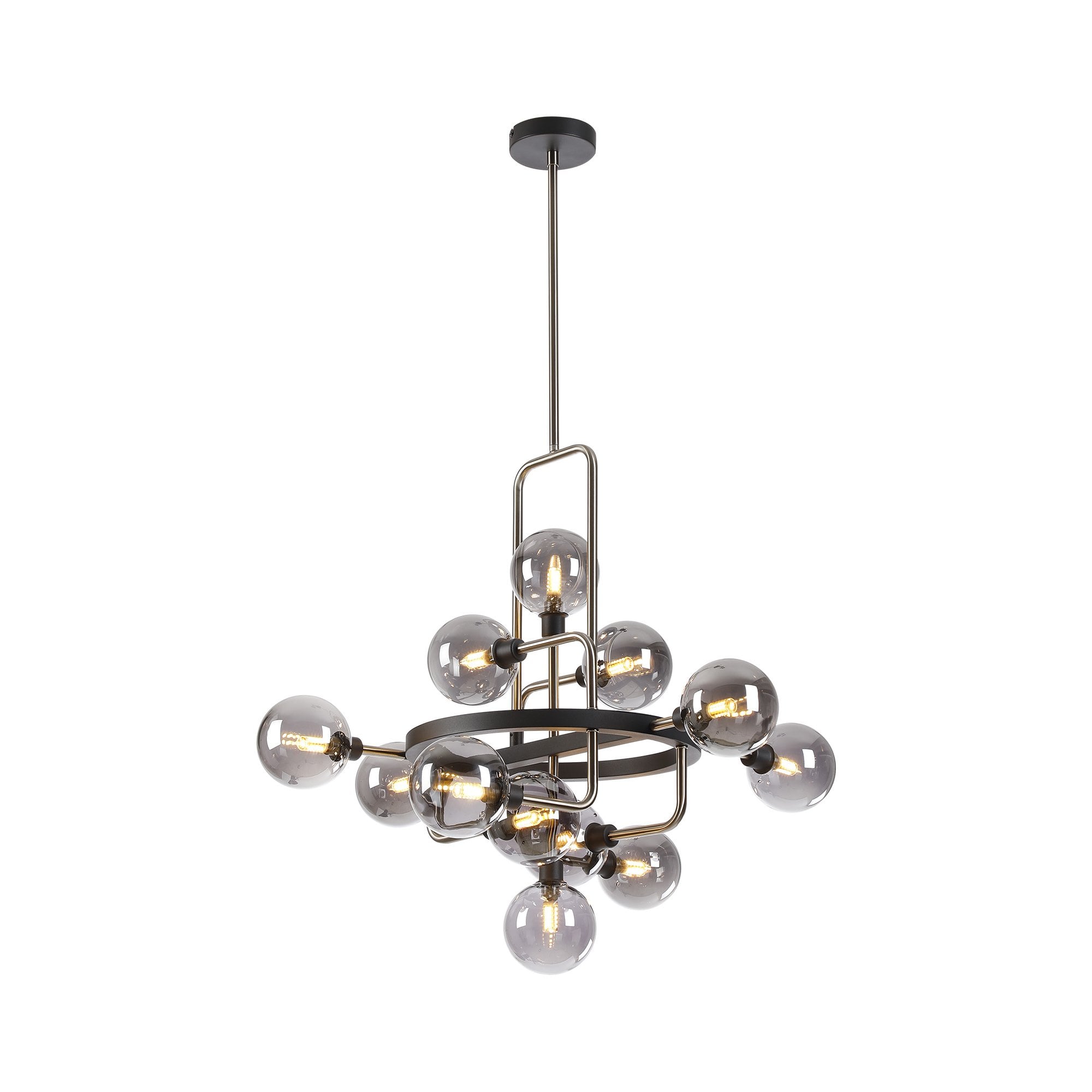 NL90839 Dublin 12 Light Pendant Graphite Satin Nickel
