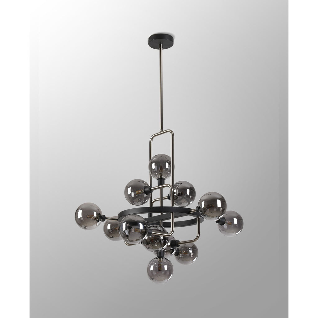 NL90839 Dublin 12 Light Pendant Graphite Satin Nickel