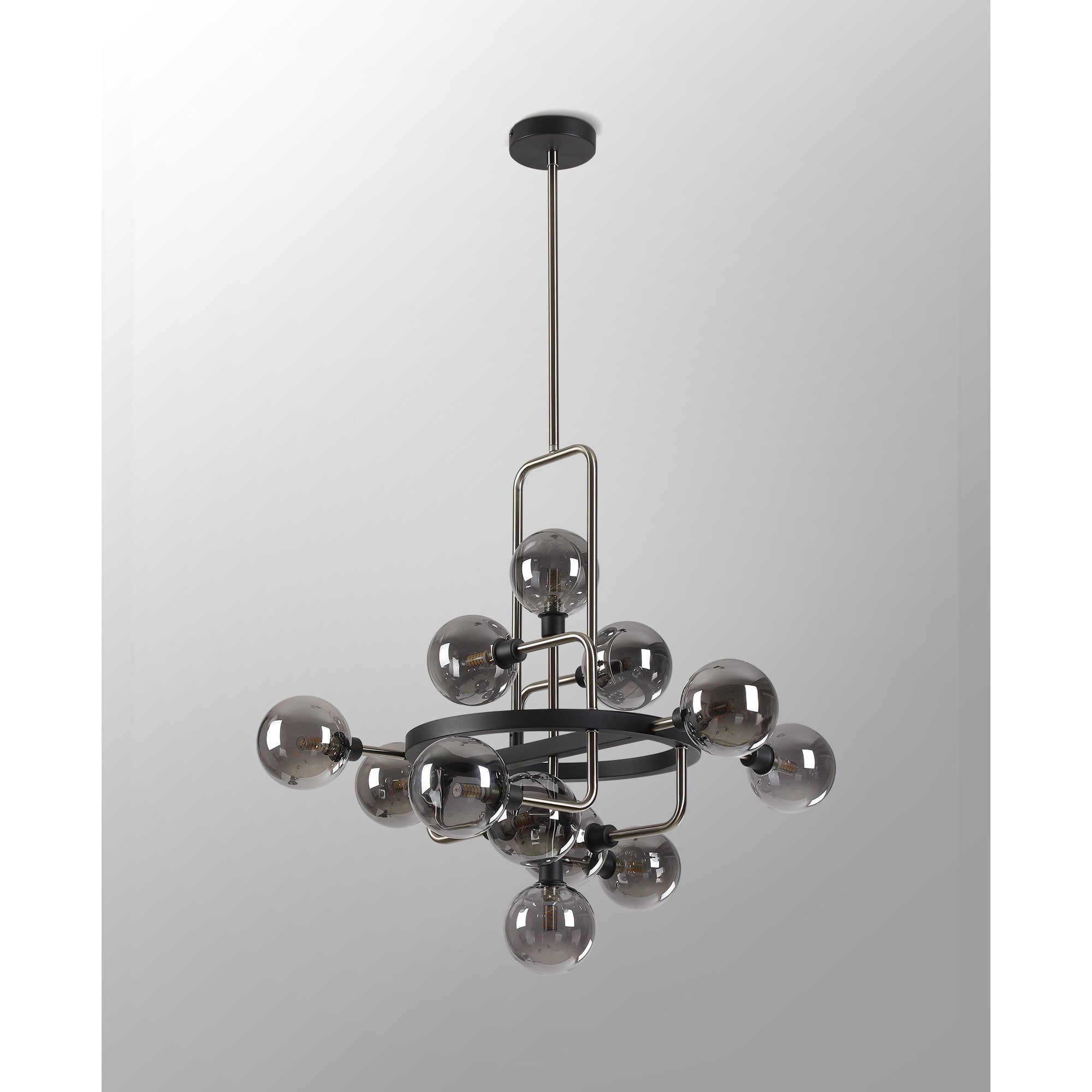 NL90839 Dublin 12 Light Pendant Graphite Satin Nickel