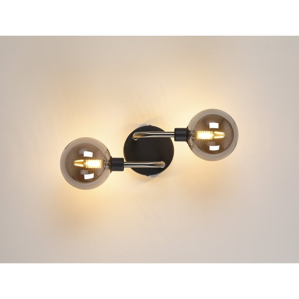 NL90849 Dublin 2 Light Wall Light Graphite Satin Nickel