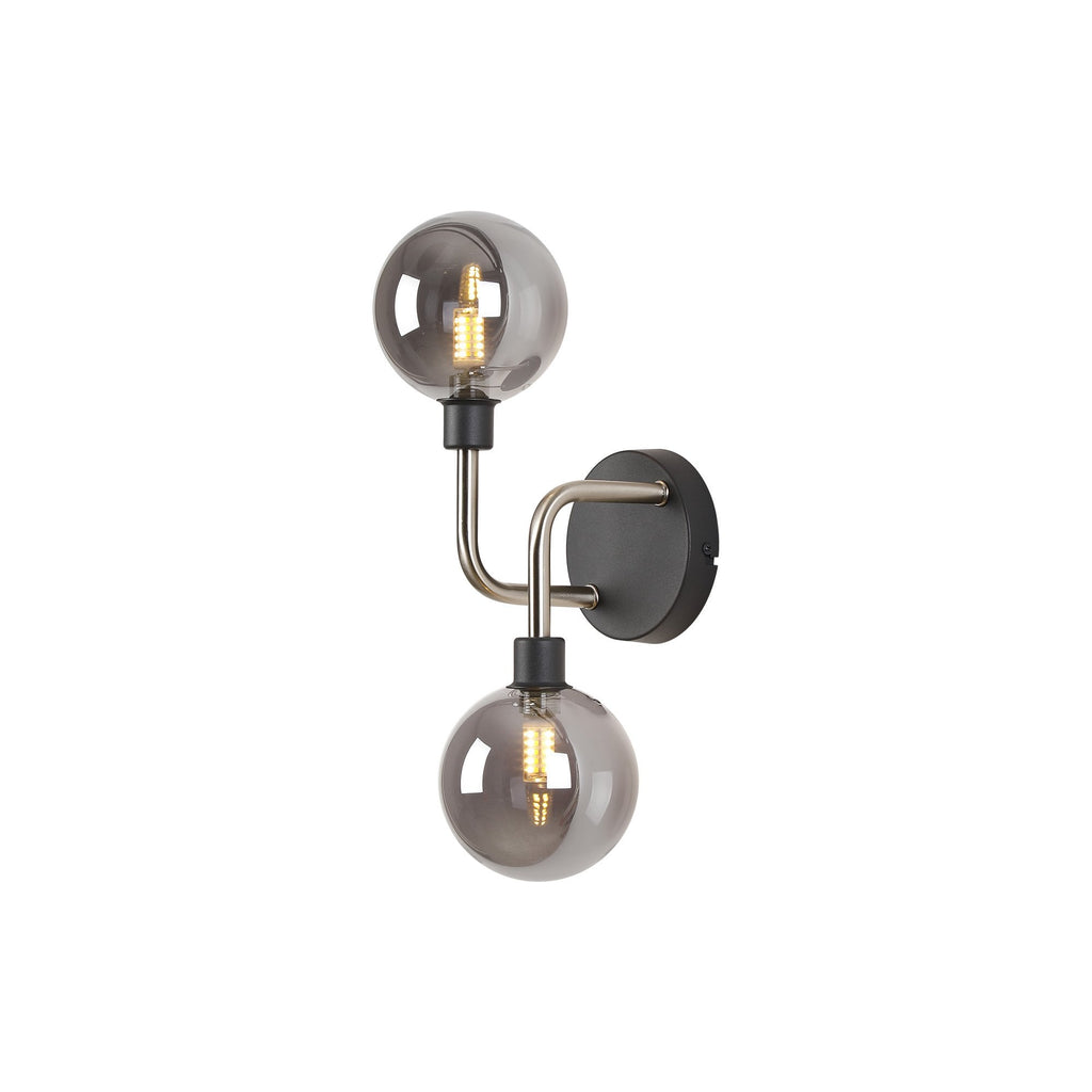 NL90849 Dublin 2 Light Wall Light Graphite Satin Nickel