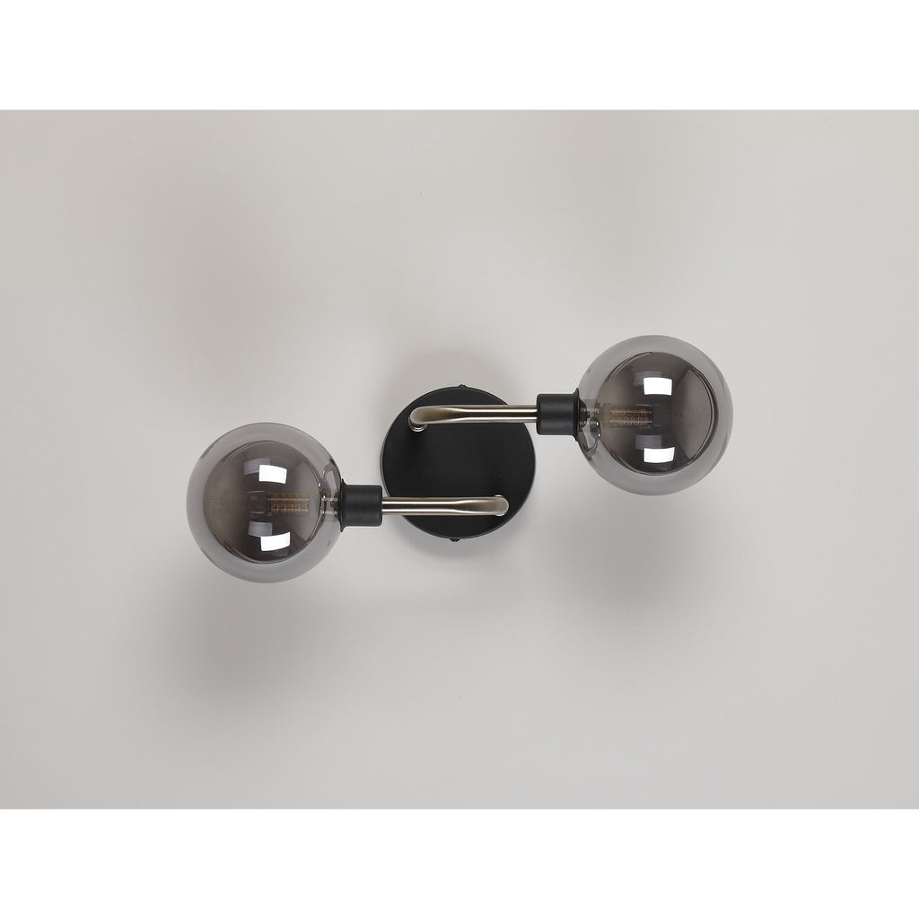 NL90849 Dublin 2 Light Wall Light Graphite Satin Nickel