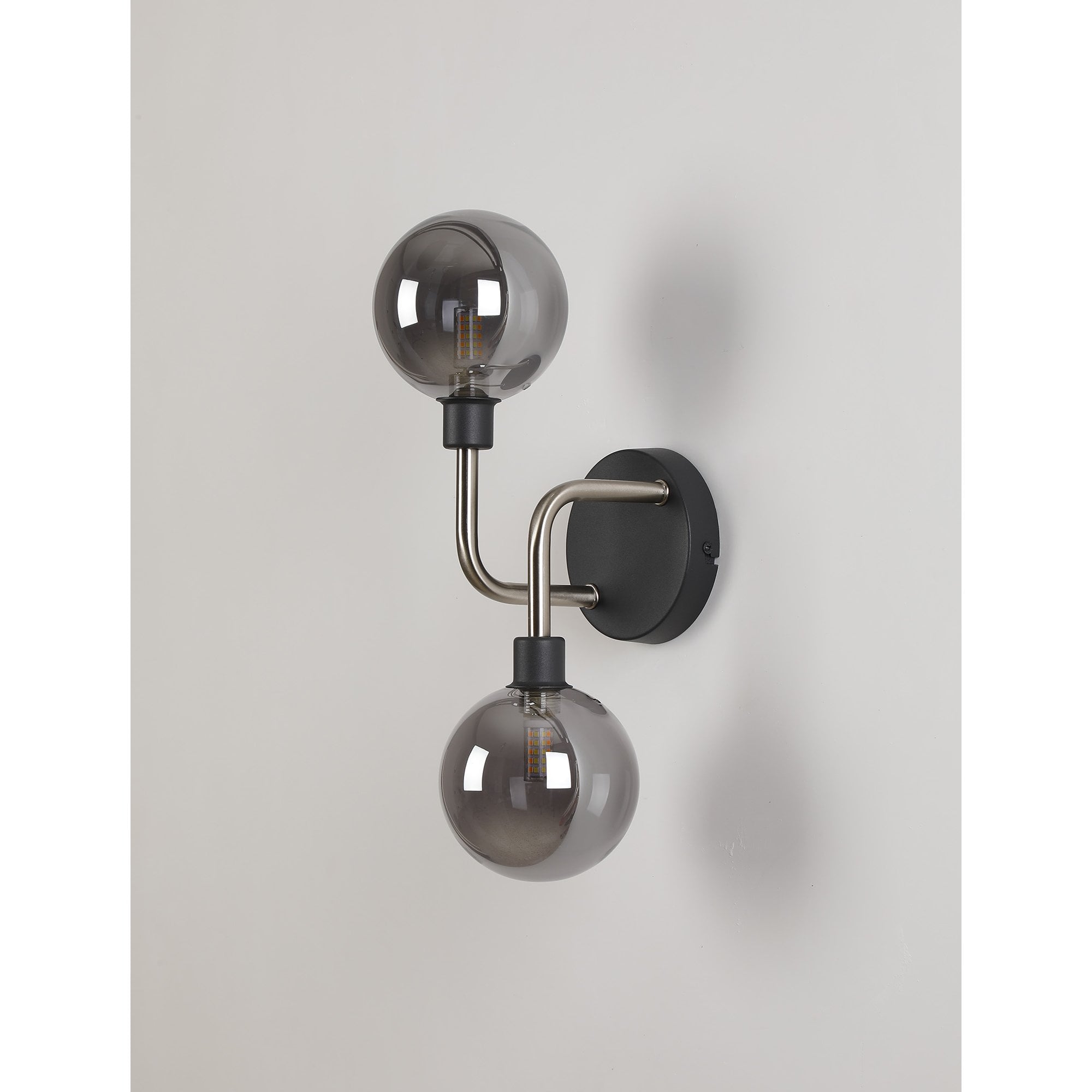 NL90849 Dublin 2 Light Wall Light Graphite Satin Nickel