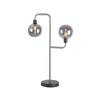 NL90859 Dublin 2 Light Table Lamp Graphite Satin Nickel