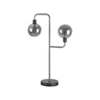 NL90859 Dublin 2 Light Table Lamp Graphite Satin Nickel