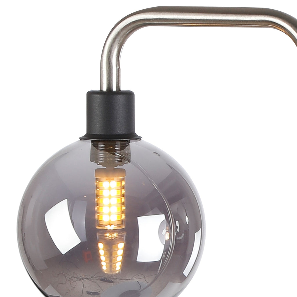 NL90859 Dublin 2 Light Table Lamp Graphite Satin Nickel