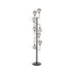 NL90869 Dublin 8 Light Floor Lamp Graphite Satin Nickel