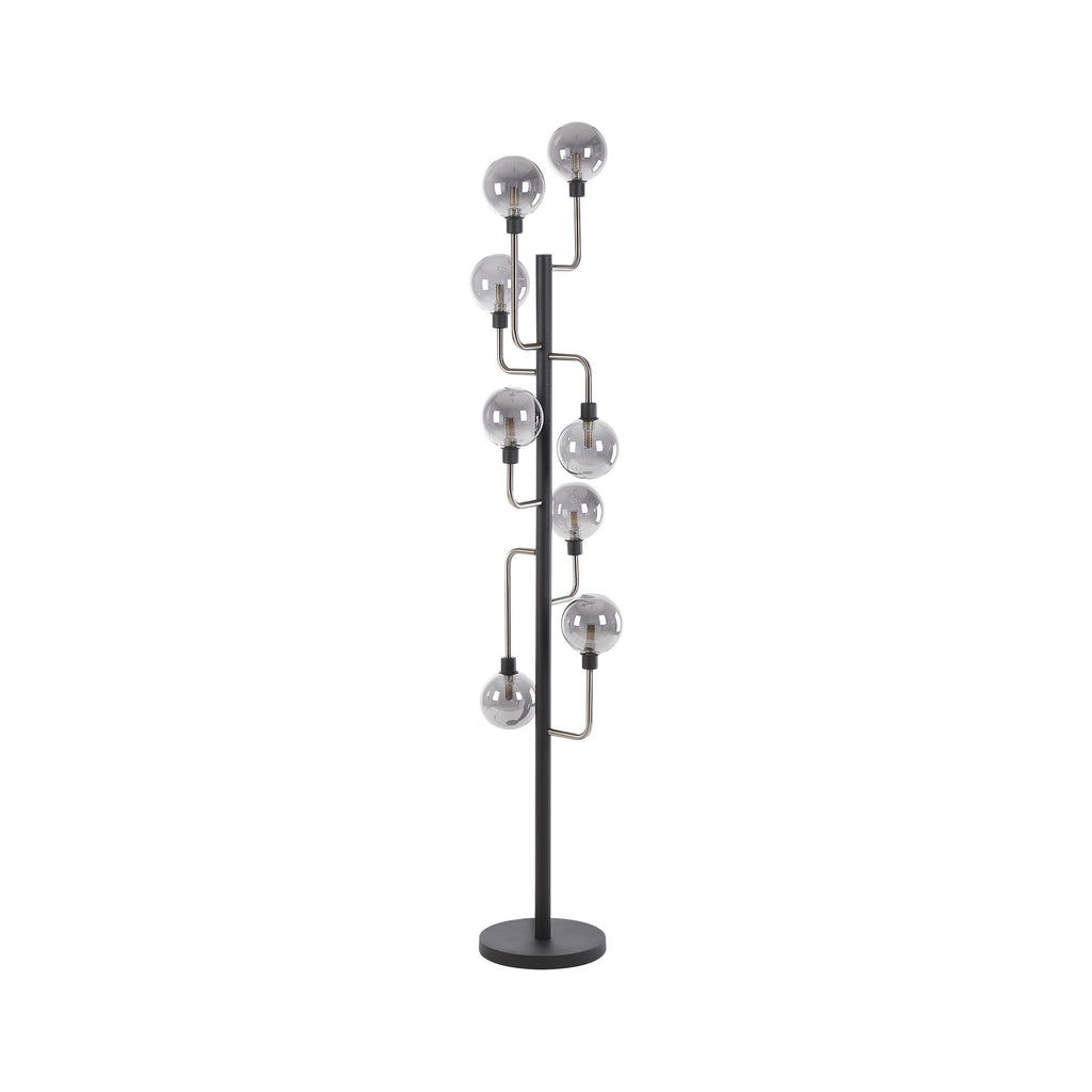 NL90869 Dublin 8 Light Floor Lamp Graphite Satin Nickel