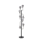 NL90869 Dublin 8 Light Floor Lamp Graphite Satin Nickel