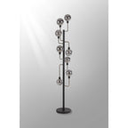 NL90869 Dublin 8 Light Floor Lamp Graphite Satin Nickel