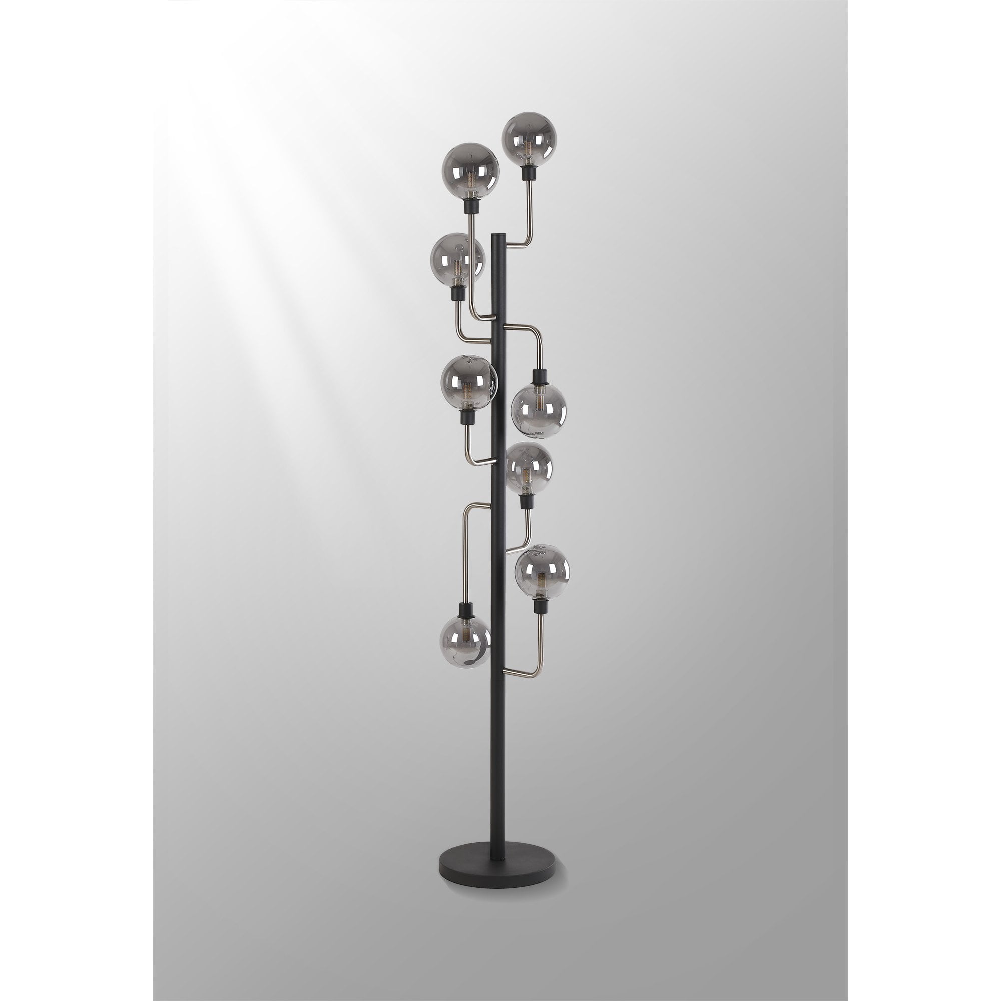 NL90869 Dublin 8 Light Floor Lamp Graphite Satin Nickel