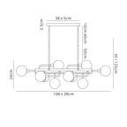 NL90879 Dublin 10 Light Pendant Graphite Satin Nickel