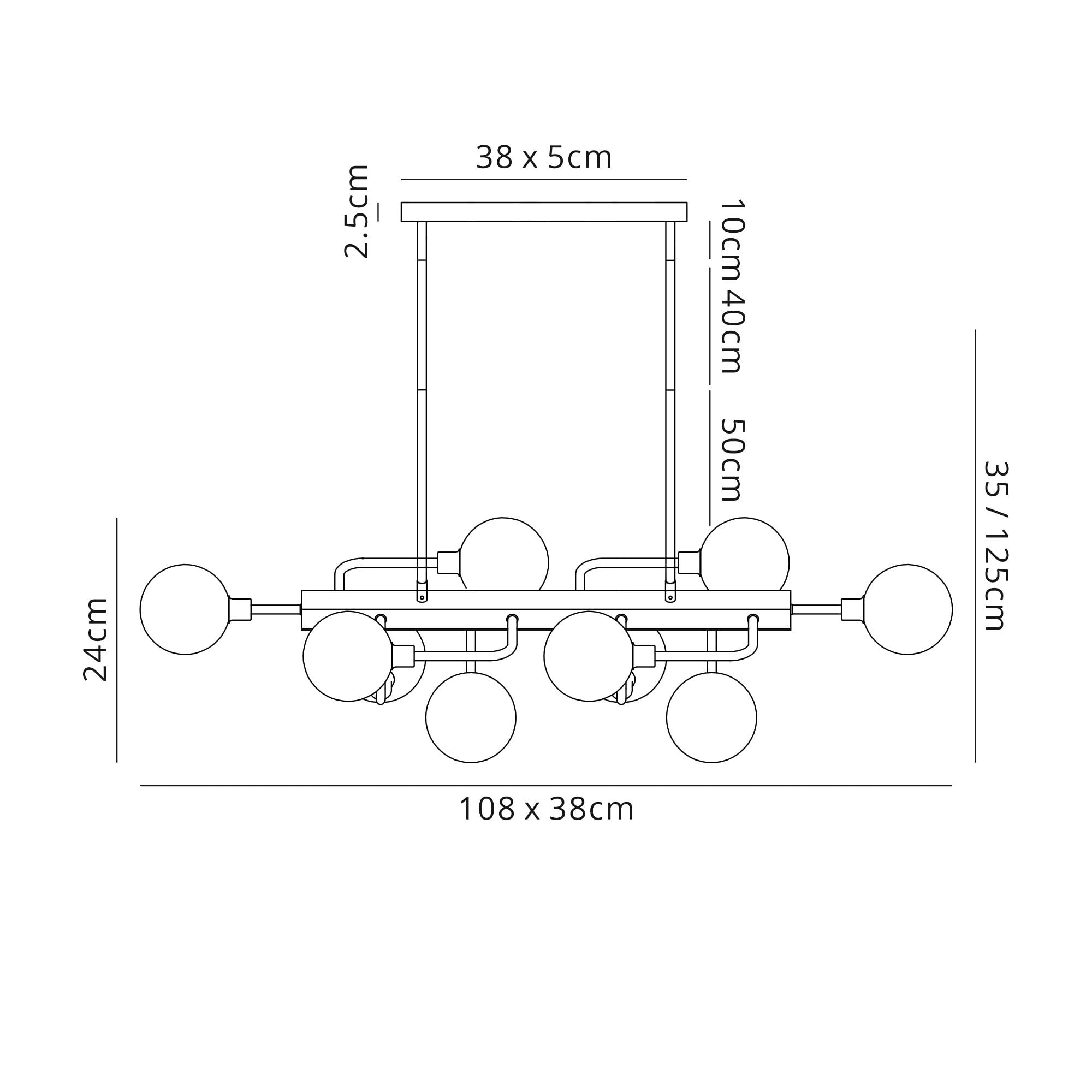 NL90879 Dublin 10 Light Pendant Graphite Satin Nickel