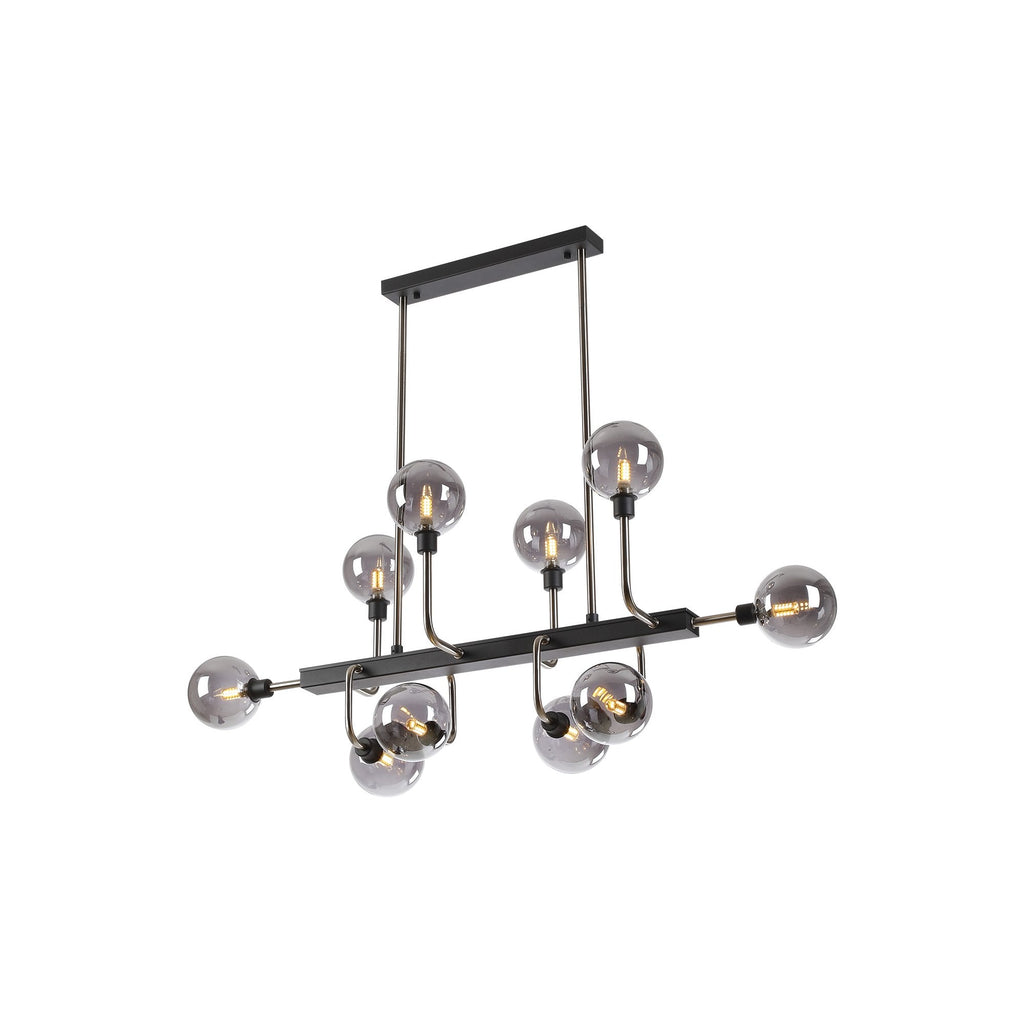 NL90879 Dublin 10 Light Pendant Graphite Satin Nickel